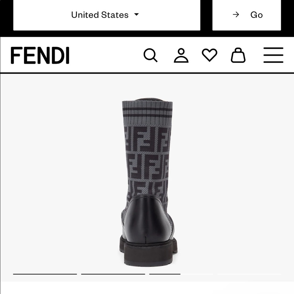 Fendi Rockoko Black Combat Boot